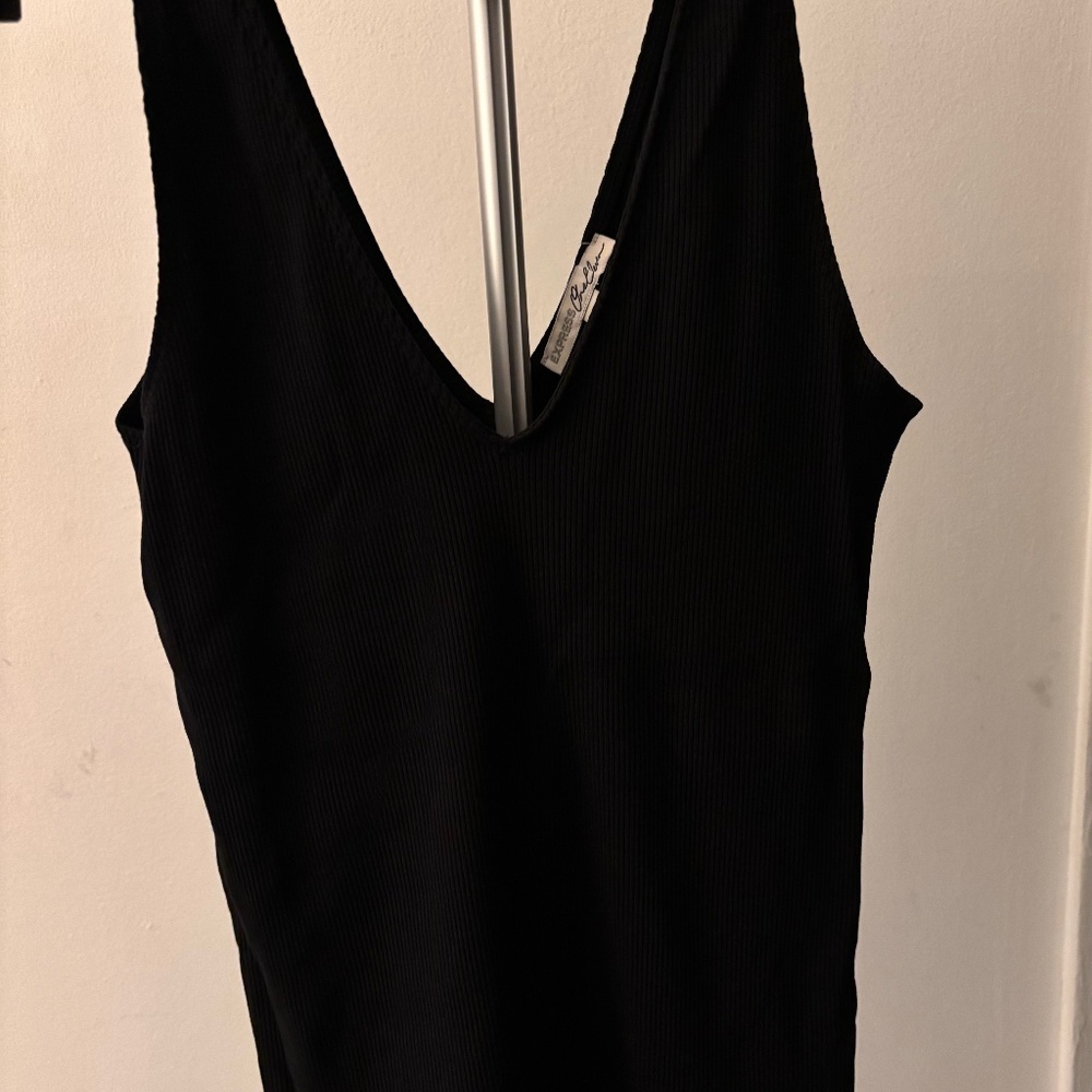 NEW w/o Tags - EXPRESS - Black Double V Neck Tank Top - Large -